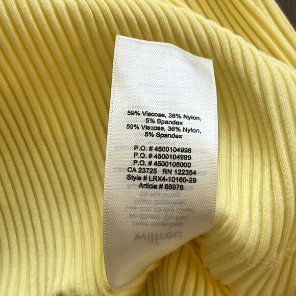 BNWOT Wilfred Square-Neck Pastel Yellow Knit Tank Top with Spaghetti Straps - Picture 6 of 10